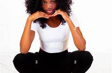 squatting teen skinny american girl african stock ebony attractive alamy cut red