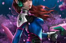 overwatch bodysuit dva rena wallhaven illusion females haired peakpx paint