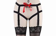 belt lingerie red ribbon elastic body bondage waist high underwear harness garters dresses garter pole prom dance gothic p0122 women