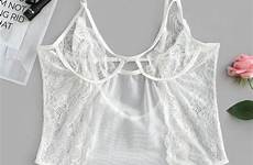 crotch snap bodysuit zaful lingerie sheer teddy lace white women