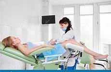 gynecologist patient chair gynecological women examining professional her doctor young stock lying checkup consultation preview