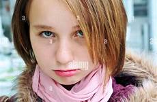 pouty face girl stock alamy teenage portrait making