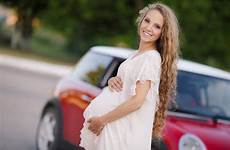 pregnant car brunette red her girl woman beautiful motorist preview luxury driving