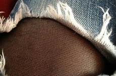 jeans pantyhose under ripped nylon moda di