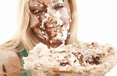 messy pie face woman eating her stock depositphotos royalty