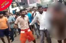 stripped paraded humiliated beaten mob street shocking thief