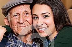 elderly grandfather teen granddaughter senior stock teenager royalty affectionate pose setting