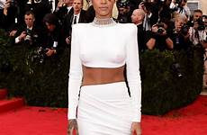 rihanna gala met butt crack dress ass her braless low underwear through years daring looks flashes afterparty skips goes bare