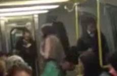 train woman skirt underwear flashes her melbourne caught dancing hour gyrates peak camera been green has