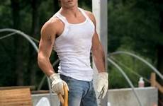 construction worker hot sexy guys man working men collar muscle blue workers hard male gay tank guy jeans jock work