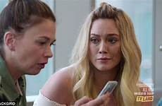 hilary duff younger flashes boob wild bare her drama comedy breast downs sees bender embark shots episode night she where