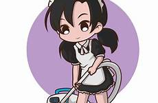 maid cartoon cute character premium vector
