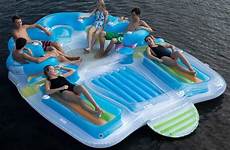 pool floating float island person tropical tahiti big popsugar inflatable raft family party holds people comfy lounger club fit article