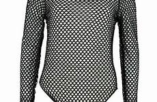fishnet mesh sleeve bodysuit long leotard plus size ladies slim fit womens over clothing maeve women