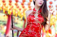 sexy chinese hot girl dress model red thailand traditional janet kanokwan girls truepic