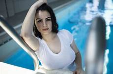 instagram shirt white wet pool tshirt tee swimming curvy candid cleopatra plus size walmart model models beautiful canadian dd young