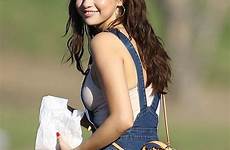 selena gomez lake overalls encino park balboa denim wrangler jeans celebs celebmafia wears hawtcelebs feeds ducks