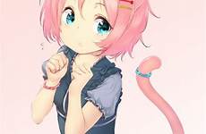 neko anime kawaii girl manga cat girls pink short sexy catgirl she love sakura adorable thinks unloved twin sister so