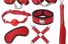 bondage bdsm gear foreplay 8pcs blindfold collar handcuffs gag
