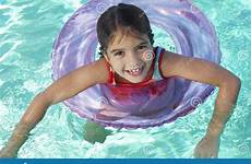 pool inflatable girl raft floating swimming stock