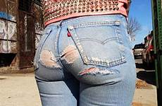 jeans ripped butt sexy girls pants levis slit denim blue woman fashion wife destroyed tights funnymadworld among popular look levi
