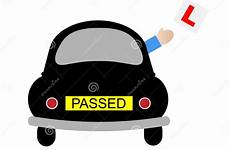 test passed car learner driver driving plates just stock throwing arm concept