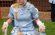 nurse nurses commode her strapped hospital tie fake human over who bucket frenchay waste shameful leaving believed been