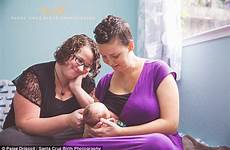 breastfeeding lesbian daughter two breastfeed women baby mothers both old their her mother birth they mom newborn nurses nursing over