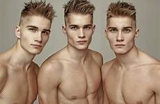 triplets male identical handsome twins triplet boys estonian models estonia markus twin brothers hot guys men hans joel karl classify