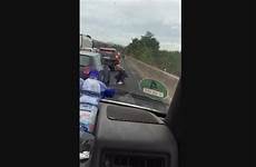 peeing caught woman traffic jam highway
