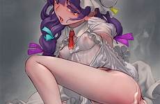 legs solo anime cum panties pussy hentai xxx bottomless sex purple hair long female feet bra covered after respond edit