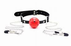 mouth gag toys ball bdsm sex nipple chain plug adult fetish plume oral stimulate stuffed fixation breast clip women clips
