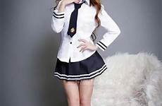 school girl uniform japanese cosplay costume maid pleated skirt japones navy escolar sexy sailor tie sleeve long costumes