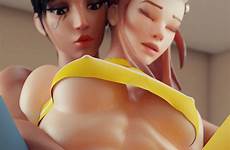 brigitte overwatch 3d yoga pants xxx tight spandex leggings pharah cleavage legs skin underboob spread female abs ashe compilation only
