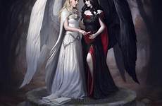 gothic dark light angel fantasy angels drawing lesbian artwork fallen greek girl deviantart fairies good google bad fairy paintingvalley choose