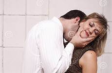 woman young man mature attractive kiss stock