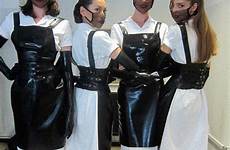 apron medical domina rubber nurses clinic schürze fetisch bumps suspender sequin kittelschürze