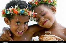 fijian fiji girls island costume alamy resort traditional