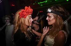 party kiss sexy halloween lesbian nightclub stock footage flower