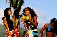 mauritius women mauritian island dancing young palm tree country alamy stock