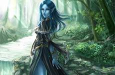 elf moon female fantasy dragons dungeons rpg characters dnd sea aquatic girl choose board artwork neverwinter