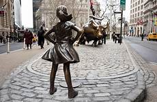 bull girl charging fearless york wall her street wants sculpture