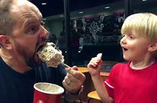 dad eats ice cream