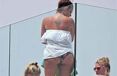 flack caroline topless nude balcony majorca her sexy story aznude filming sunbathing spotted tan she before love presenter radio seen