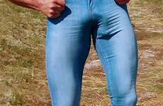jeans pants skinny bulges ripped lycra musclemen