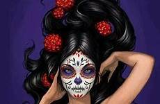 sugar skull skulls girl mexican dead day woman deviantart muertos dia face los marigold catrinas lady makeup mexico bachi sexys