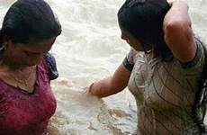 bathing river village girls