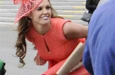 ladies day aintree knickers flashes danielle lloyd rowdy her flash fans dailymail down mail daily bottom scroll video during footballer