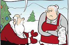 santa christmas cartoon humor cartoons naughty funny lapland comics jokes xmas secret claus work list off december comic saturday edition