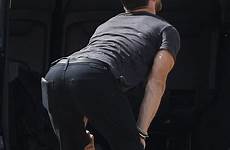 hemsworth chris his thor stretching flight butt shows jeans bum hunk bend sept before plane back off star began face